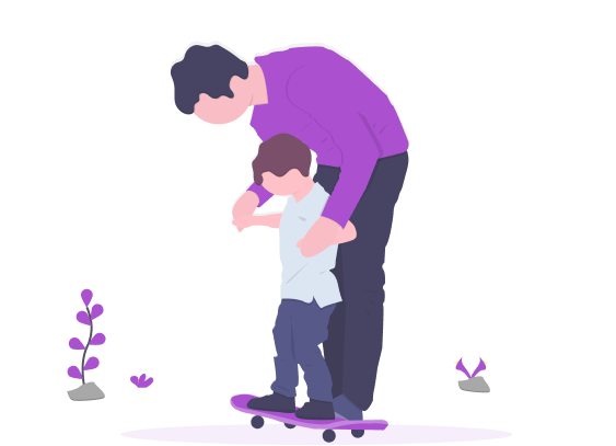 Ilustração de um adulto e uma criança